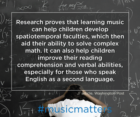 Music helps with math and reading in kids